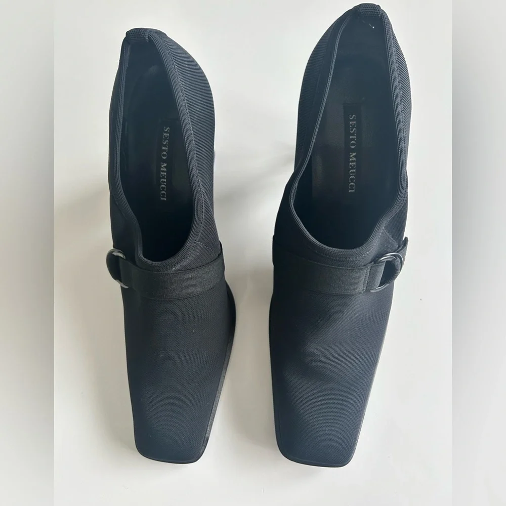 Sesto Meucci Black Buckle Heels - Picture 2 of 5